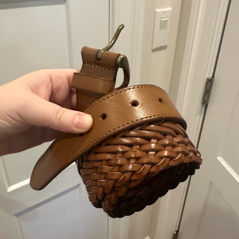 Banana Republic Brown Woven Wide Leather Belt
